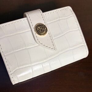 Michael Kors White Croc-Embossed Wallet